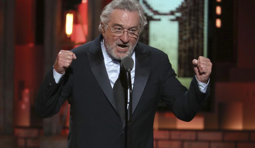 Robert De Niro introduces a performance by Bruce Springsteen at the 72nd annual Tony Awards at Radio City Music Hall on Sunday, June 10, 2018, in New York. (Photo by Michael Zorn/Invision/AP)