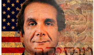 Illustration on Charles Krauthammer by Alexander Hunter/The Washington Times