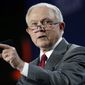 Attorney General Jeff Sessions makes a point during his speech at the Western Conservative Summit Friday, June 8, 2018, in Denver. (AP Photo/David Zalubowski) ** FILE **