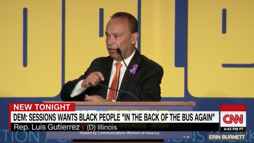 Rep. Luis Gutierrez spoke to a crowd of progressives Wednesday at the We The People Summit in Washington. (CNN)