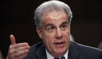 Department of Justice Inspector General Michael Horowitz testifies during a hearing of the Senate Judiciary Committee on Capitol Hill, Monday, June 18, 2018, in Washington. (AP Photo/Alex Brandon) ** FILE **