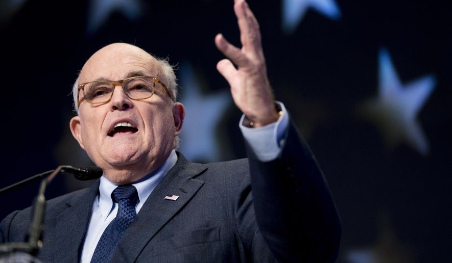 Rudy Giuliani, an attorney for President Donald Trump, speaks at the Iran Freedom Convention for Human Rights and democracy in Washington. (AP Photo/Andrew Harnik, File)
