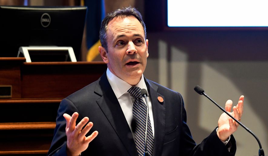 Kentucky Gov. Matt Bevin said social science has shown consistently that children fare best when they are raised by a mother and father who stay together throughout the child&#39;s upbringing. (Associated Press)