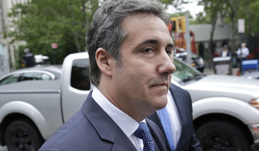 Michael Cohen arrives to court in New York, Wednesday, May 30, 2018.  Lawyers for President Donald Trump and Cohen, his personal attorney, appear again before a judge in New York as part of an ongoing legal tussle about attorney client privilege and records seized from Cohen by the FBI.  Among the issues to be discussed: Whether Michael Avenatti, the lawyer for porn actress, Stormy Daniels, will get a formal role in the case. (AP Photo/Seth Wenig)