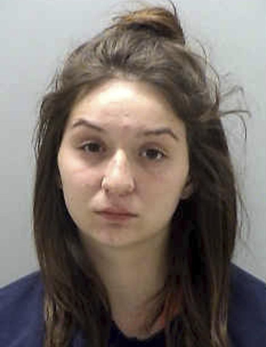 FILE - This photo released by the Northwest Regional Corrections Center shows Monalisa Perez. Perez, of Halstad, Minn., who pleaded guilty to fatally shooting her boyfriend Pedro Ruiz III in a videotaped stunt they planned to post on YouTube. A transcript released Friday, June 21, 2018, shows the Minnesota man urged his girlfriend to shoot him for a videotaped stunt that ended in his death. (Northwest Regional Corrections Center via AP, File)