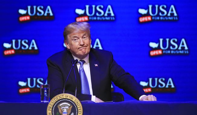 President Donald Trump speaks during a roundtable about the tax reform at the South Point Hotel and Casino in Las Vegas, Nv., Saturday, June 23, 2018. (AP Photo/Manuel Balce Ceneta)