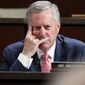 Rep. Mark Meadows, R-N.C., listens during questioning of Department of Justice Inspector General Michael Horowitz during a joint House Committee on the Judiciary and House Committee on Oversight and Government Reform hearing examining Horowitz&#39;s report of the FBI&#39;s Clinton email probe, on Capitol Hill, Tuesday, June 19, 2018 in Washington. (AP Photo/Jacquelyn Martin)
