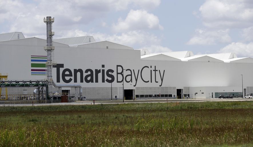 The Tenaris $1.8 billion state-of-the-art seamless pipe mill is shown Wednesday, June 6, 2018, in Bay City, Texas. Tenaris, which imports steel from it&#x27;s facilities around the world, is seeking an exemption from the steel tariff. (AP Photo/David J. Phillip)
