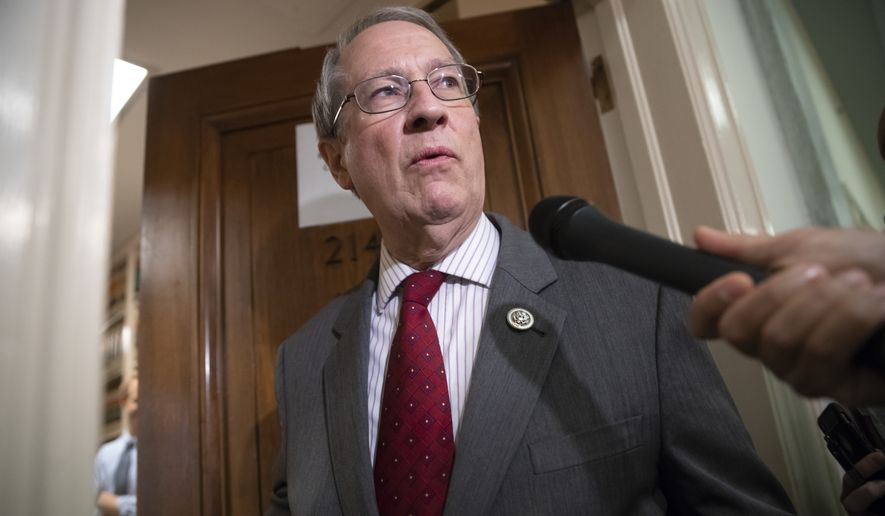 House Judiciary Committee Chairman Bob Goodlatte, R-Va., arrives for a closed-door interview with Peter Strzok, the FBI agent facing criticism following a series of anti-Trump text messages, on Capitol Hill in Washington, Wednesday, June 27, 2018. (AP Photo/J. Scott Applewhite) ** FILE **