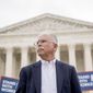 Plaintiff Mark Janus stands outside the Supreme Court after the court rules in a setback for organized labor that states can&#39;t force government workers to pay union fees, Wednesday, June 27, 2018, in Washington. (AP Photo/Andrew Harnik) **FILE**
