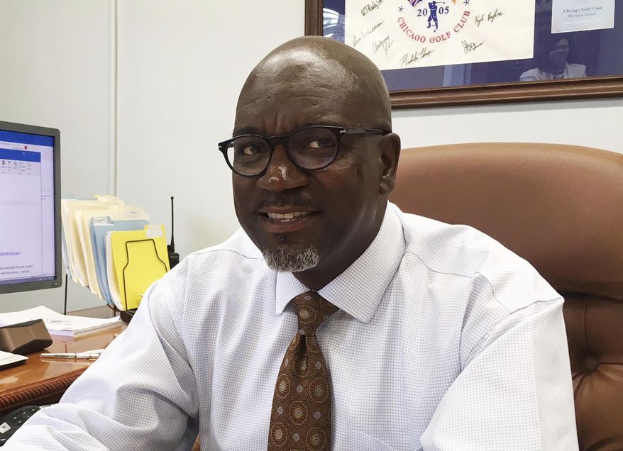 In this June 5, 2018 photo, North Carolina Prisons Director Kenneth Lassiter discusses efforts to more accurately count assaults on employees and inmates during an interview in his Raleigh, NC. About four assaults take place in North Carolina’s prisons every day, according to new data collected by officials working to address violence in the state system. (AP Photo/ Emery P. Dalesio)