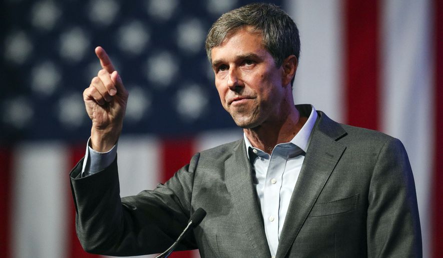 In this June 22, 2018, photo, Beto O&#39;Rourke speaks during the general session at the Texas Democratic Convention in Fort Worth, Texas. (Associated Press) **FILE**