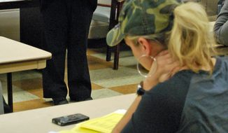 Military spouses receive instruction about how to apply for jobs at Fort Campbell, Ky. (AP Photo/Kristin M. Hall) **FILE**