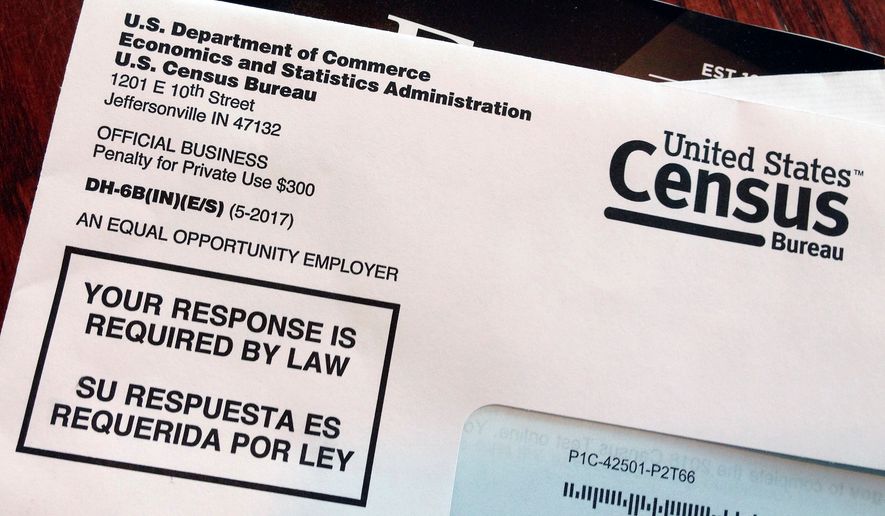 This March 23, 2018, file photo shows an envelope containing a 2018 census letter mailed to a resident in Providence, R.I., as part of the nation&#39;s only test run of the 2020 Census. A Trump administration plan to include a citizenship question on the 2020 Census has prompted legal challenges from many Democratic-led states. But not a single Republican attorney general has sued _ not even from states with large immigrant populations. (AP Photo/Michelle R. Smith)