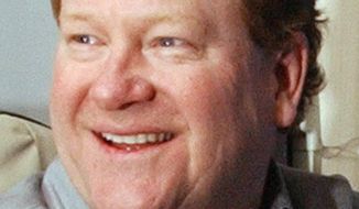 FILE - This Feb. 12, 2004, file photo shows radio talk-show host Ed Schultz in Fargo, N.D. Schulz, whose career took him from quarterbacking at a Minnesota college to national radio and television, died Thursday, July 5, 2018, in Washington, D.C. He was 64. (AP Photo/Dave Samson, File)