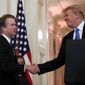 President Trump introduced Judge Brett M. Kavanaugh as his Supreme Court nominee Monday night in the East Room of the White House. (Associated Press)