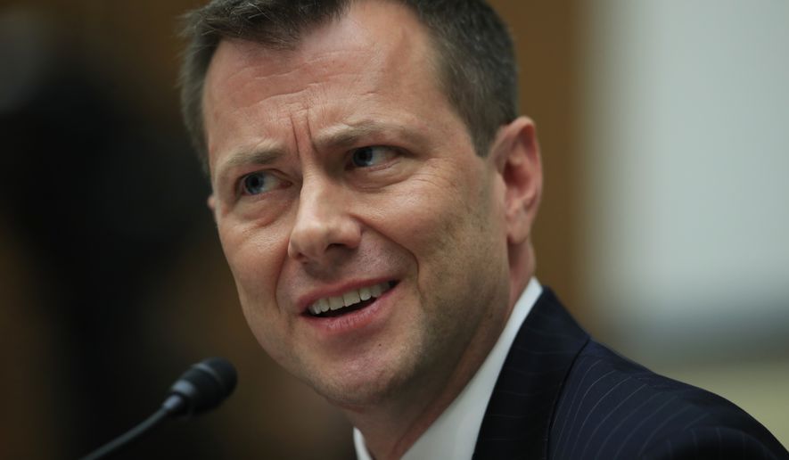 FBI Deputy Assistant Director Peter Strzok, testifies before a House Judiciary Committee joint hearing on "oversight of FBI and Department of Justice actions surrounding the 2016 election" on Capitol Hill in Washington, Thursday, July 12. (AP Photo/Manuel Balce Ceneta) ** FILE **
