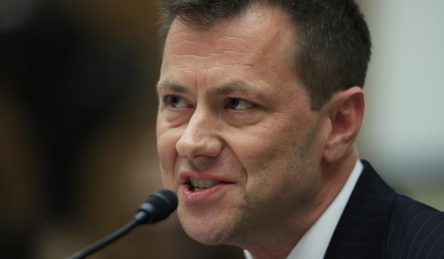FBI Deputy Assistant Director Peter Strzok, testifies before a House Judiciary Committee joint hearing on "oversight of FBI and Department of Justice actions surrounding the 2016 election" on Capitol Hill in Washington, Thursday, July 12. (AP Photo/Manuel Balce Ceneta) ** FILE **
