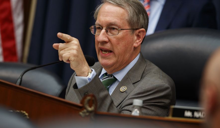 Chairman of the House Judiciary Committee Rep. Bob Goodlatte, R-Va., questions FBI Deputy Assistant Director Peter Strzok during a hearing on &quot;Oversight of FBI and DOJ Actions Surrounding the 2016 Election,&quot; on Capitol Hill, Thursday, July 12, 2018, in Washington. (AP Photo/Evan Vucci)