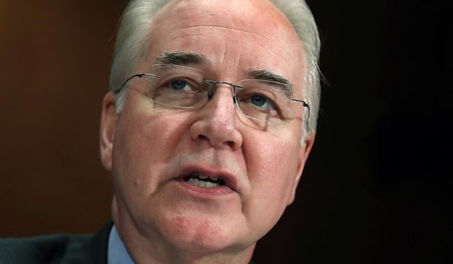 In this June 15, 2017, file photo, then-Health and Human Services Secretary Tom Price testifies on Capitol Hill in Washington. The government wasted at least $341,000 on travel by ousted Health and Human Services Secretary Tom Price, including booking charter flights without considering cheaper scheduled airlines, an agency watchdog said Friday. (AP Photo/Manuel Balce Ceneta, File)
