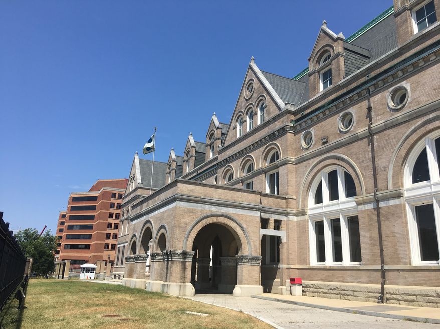 The Bryant Street Pumping Station in Northwest D.C. is where an open valve caused flowing water to stand still for about an hour on Thursday evening, raising fears of contamination. (The Washington Times/Laura Kelly)
