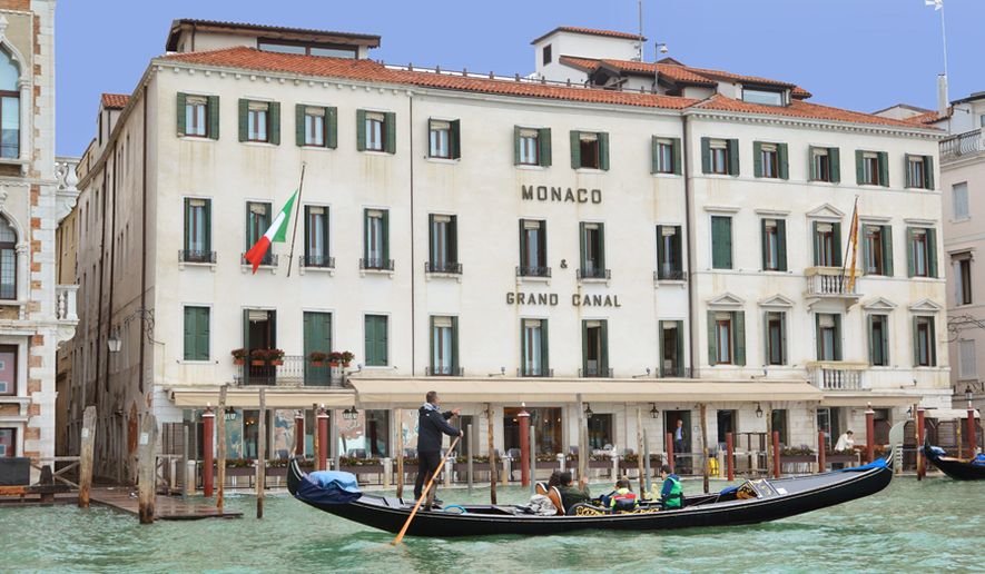 Arriving at the Hotel Monaco by gondola in Venice, Italy.  (Photograph by Alison Reynolds / Special to The Washington Times)