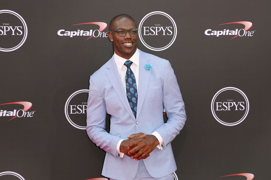 Former NFL player Terrell Owens arrives at the ESPY Awards at Microsoft Theater on Wednesday, July 18, 2018, in Los Angeles. (Photo by Willy Sanjuan/Invision/AP)