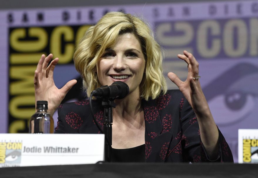 Jodie Whittaker speaks at the EW: Women who Kick Ass panel on day three of Comic-Con International on Saturday, July 21, 2018, in San Diego. (Photo by Chris Pizzello/Invision/AP)