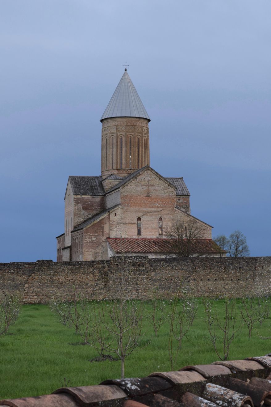 This undated photo shows Alaverdi Monastery near Akhmeta, in the Republic of Georgia. The monastery has been making wine since 1011AD. In addition to ancient winemaking traditions, this beautiful and affordable country has many attractions for both budget and sophisticated travelers including 1,000-year-old churches, wild mountains offering winter and summer splendor and even coastal resorts on the Black Sea. (Kevin Begos via AP)