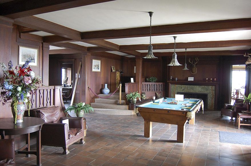 This undated photo provided by the New Hampshire Division of Historical Resources shows an interior view of Lucknow, a mountaintop estate in the Ossipee Mountains in Moultonborough, N.H. The estate known as "Castle in the Clouds," originally owned by French-Canadian shoe manufacturer Thomas Plant, has been named to the National Register of Historic Places. (New Hampshire Division of Historical Resources via AP)