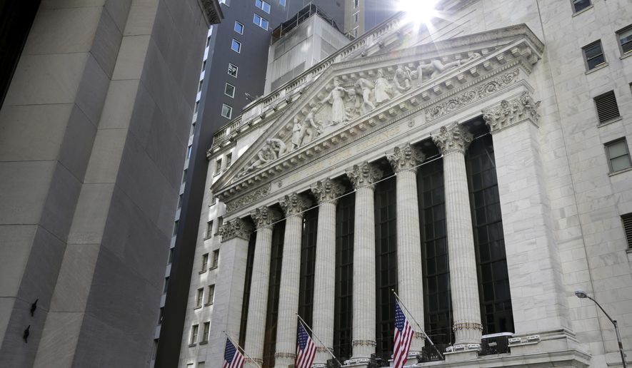 FILE - This June 25, 2018, file photo shows the New York Stock Exchange in New York. Stocks are opening broadly higher on Wall Street as investors were pleased to see strong earnings reports from a number of U.S. companies. (AP Photo/Seth Wenig, File)