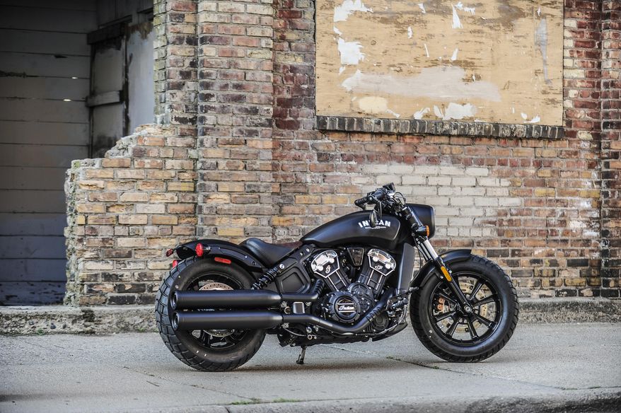 This undated photo provided by Indian Motorcycle shows Indian Scout Bobber 2017. A U.S. motorcycle manufacturer says it plans to increase production in Poland after President Donald Trump ordered tariffs on steel and aluminum and the European Union retaliated with tariffs on motorcycles, but the company said Wednesday, July 25, 2018, the move will not reduce jobs at its U.S. plants. (Barry Hathaway/Indian Motorcycle via AP)