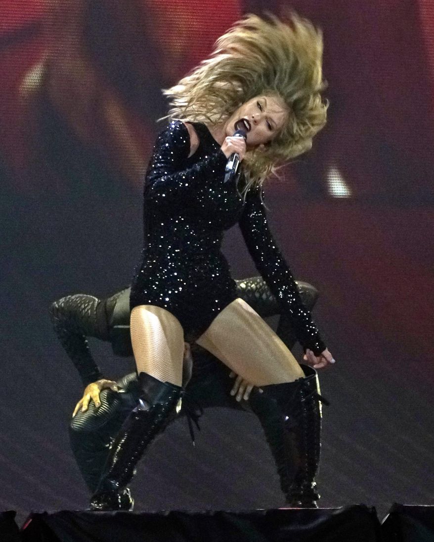 American pop star Taylor Swift performs during her Reputation Stadium Tour at Gillette Stadium, Thursday, July 26, 2018, in Foxborough, Mass. (Photo by Robert E. Klein/Invision/AP)