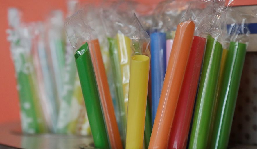 The Santa Barbara City Council voted in favor of banning plastic straws, like these. (Associated Press)