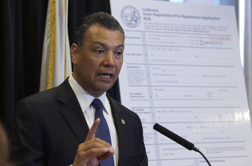 In this April 5, 2018, file photo, California Secretary of State Alex Padilla speaks in Sacramento, Calif. Padilla is urging Californians to oppose the Trump administration plan for a citizenship question on the 2020 census. Padilla on Tuesday, July 31, 2018, launched an online portal for Californians to submit public comments through the federal registrar opposing the question. (AP Photo/Rich Pedroncelli, File)