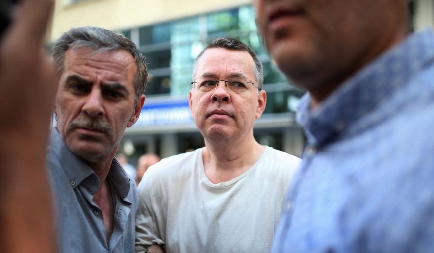 American Christian pastor Andrew Brunson, a North Carolina native who has lived and worked in Turkey for two decades, has been held in a Turkish jail for the past 18 months on charges relating to ties with U.S.-based Turkish cleric Fethullah Gulen and the outlawed Kurdistan Workers&#39; Party, or PKK. He is also accused of playing a role in the failed 2016 military coup to overthrow Turkish President Recep Tayyip Erdogan. (Associated Press/File)