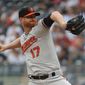 Baltimore Orioles starting pitcher Alex Cobb delivers against the New York Yankees during the first inning of a baseball game, Wednesday, Aug. 1, 2018, in New York. (AP Photo/Julie Jacobson)