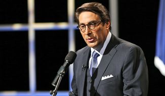 In this Oct. 23, 2015, file photo, Jay Sekulow speaks at Regent University in Virginia Beach, Va. As the federal and congressional Russia probes mount, a growing cast of lawyers, including Mr. Sekulow, have signed up to defend President Donald Trump and his associates.  (AP Photo/Steve Helber, File) **FILE**