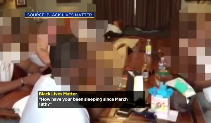 Black Lives Matter protesters on Saturday crashed the wedding venue of one of the two police officers who shot and killed Stephon Clark in Sacramento earlier this year. (CBS13 via Black Lives Matter Sacramento)