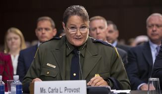 In this July 31, 2018 photo, Customs and Border Protection U.S. Border Patrol Acting Chief, Carla Provost, makes an opening statement as the Senate Judiciary Committee holds a hearing on the Trump administration&#39;s policies on immigration enforcement and family reunification efforts, on Capitol Hill in Washington. Provost was named the U.S. Border Patrol’s first female chief in its 94-year-history. She had been acting chief since April 2017, so her appointment by Customs and Border Protection Commissioner Kevin McAleenan was no surprise. Only about 5 percent of the Border Patrol’s nearly 20,000 agents are women.   (AP Photo/J. Scott Applewhite)