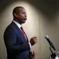 Maryland athletic director Damon Evans speaks at a news conference held to address the school&#39;s football program and the death of a player who collapsed on a practice field, Tuesday, Aug. 14, 2018, in College Park, Md. (AP Photo/Patrick Semansky) ** FILE **