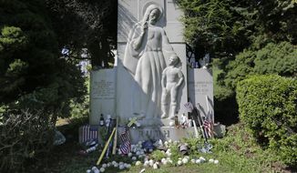 Items left by visitors decorate the grave of George Herman &amp;quot;Babe&amp;quot; Ruth and Claire Ruth at the Gates of Heaven Cemetery in Hawthorne, N.Y., Wednesday, Aug. 15, 2018. Seventy years after Babe Ruth’s death, fans still flock to his grave with tributes: baseballs, bats, beer and more. The indelible slugger and larger-than-life personality died Aug. 16, 1948.  (AP Photo/Seth Wenig)