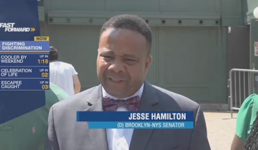 New York state Sen. Jesse Hamilton, a Democrat, wants to make calls to the police on law-abiding black people a hate crime. (News 12)