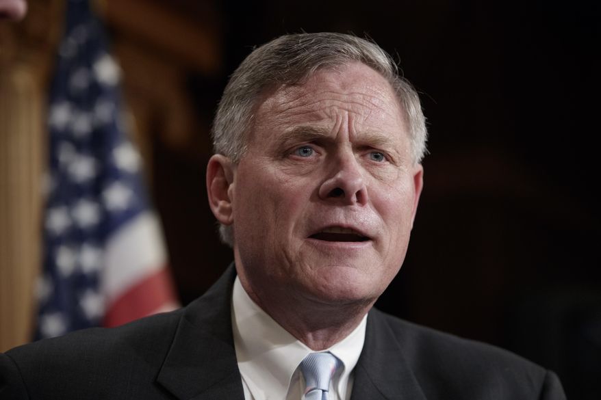 In this March 29, 2017, file photo, Senate Intelligence Committee Chairman Sen. Richard Burr, R-N.C., speaks to reporters about his panel&#x27;s investigation of Russian interference in the 2016 election, on Capitol Hill in Washington. (AP Photo/J. Scott Applewhite)
