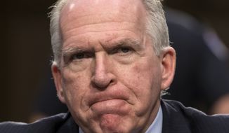 CIA Director John Brennan testifies on Capitol Hill in Washington on June 16, 2016, before the Senate Intelligence Committee hearing on the Islamic State. (Associated Press) **FILE**