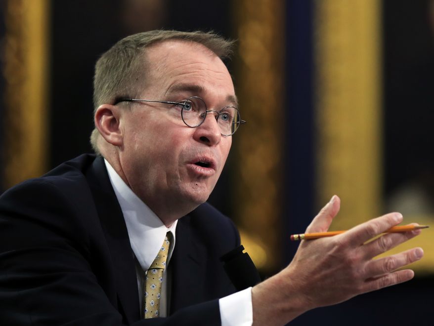 Office of Management and Budget Director Mick Mulvaney testifies before a House Appropriations Committee hearing on Capitol Hill in Washington, Wednesday, April 18, 2018. (AP Photo/Manuel Balce Ceneta)