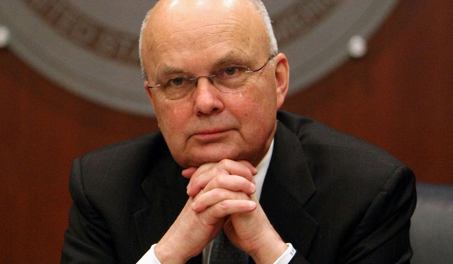 In this Jan. 15, 2009, file photo, then-CIA Director Michael Hayden participates in a news conference at CIA headquarters in Langley, Va. (AP Photo/Luis M. Alvarez, File)