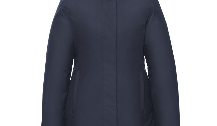 This photo provided by Quartz Co. shows the company's Genia jacket which is made from material derived from milkweed. (Quartz Co. via AP)