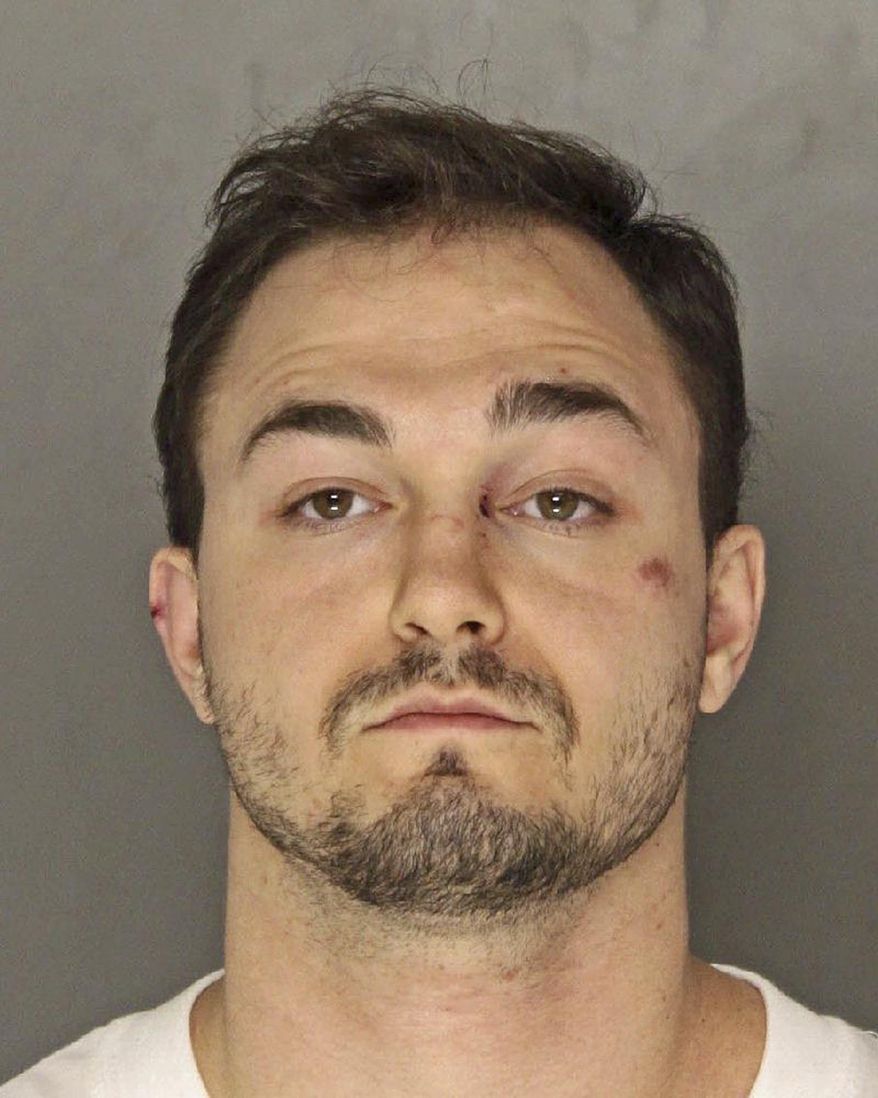 This undated photo provided by the Allegheny County District Attorney's Office shows Joden Rocco, charged with homicide in connection with the fatal stabbing of Dulane Cameron Jr. early Sunday, Aug. 19, 2018, outside a bar in Pittsburgh. Activists are calling for the fatal stabbing of Cameron, a 24-year-old black man, to be investigated as a hate crime after an Instagram video emerged of Rocco saying he was trying to see how many times he could use a racial epithet before being thrown out of bars. (Allegheny County District Attorney's Office via AP)