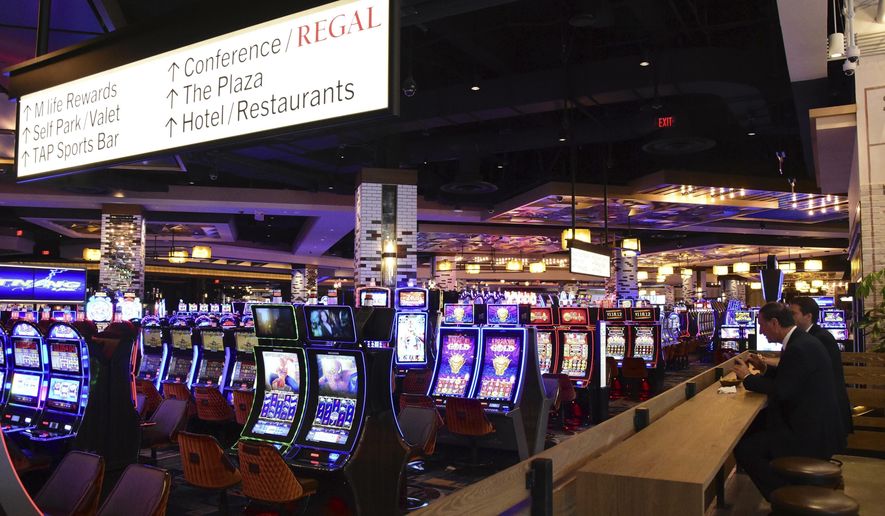 The casino in the MGM Grand Springfield, the first casino resort in Massachusetts will open on Friday, Aug. 24, 2018. (Gillian Jones/The Berkshire Eagle via AP)